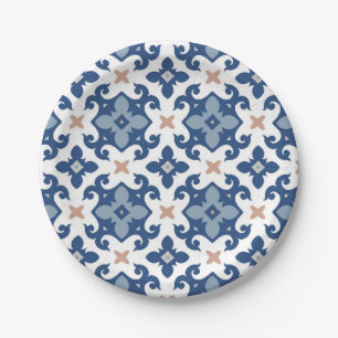 Ceramic tiles pattern paper plates