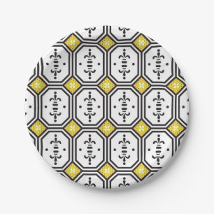Ceramic tiles pattern paper plates