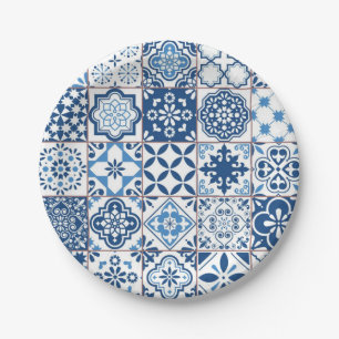 Ceramic tiles pattern paper plates