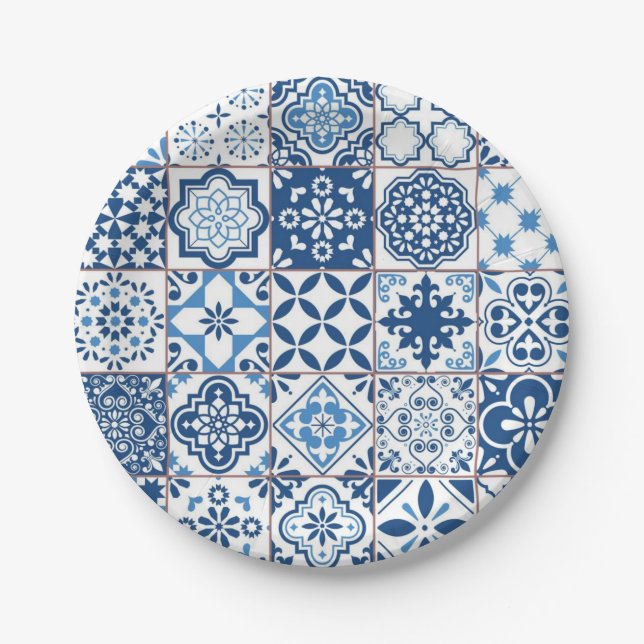 Ceramic tiles pattern paper plates (Front)