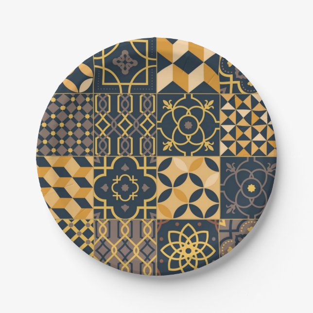 Ceramic tiles pattern paper plates (Front)