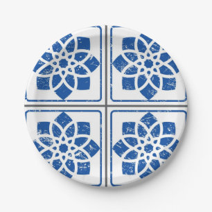 Ceramic tiles pattern paper plates