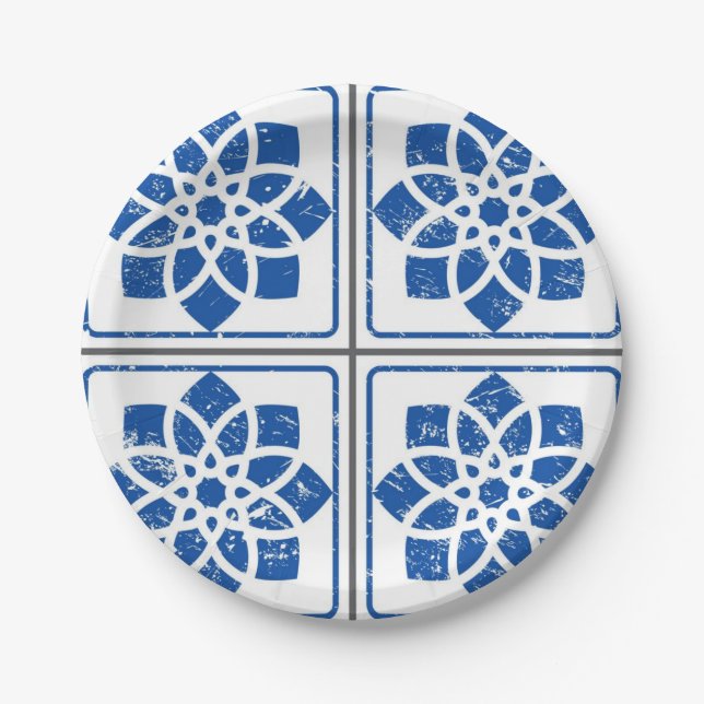 Ceramic tiles pattern paper plates (Front)