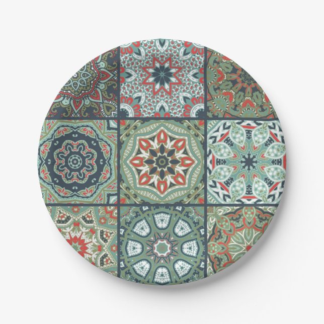 Ceramic tiles pattern paper plates (Front)