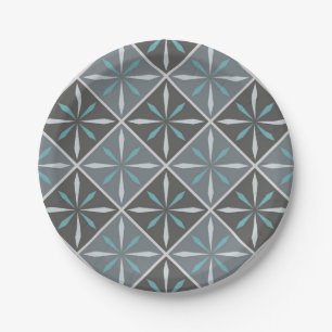 Ceramic tiles pattern paper plates