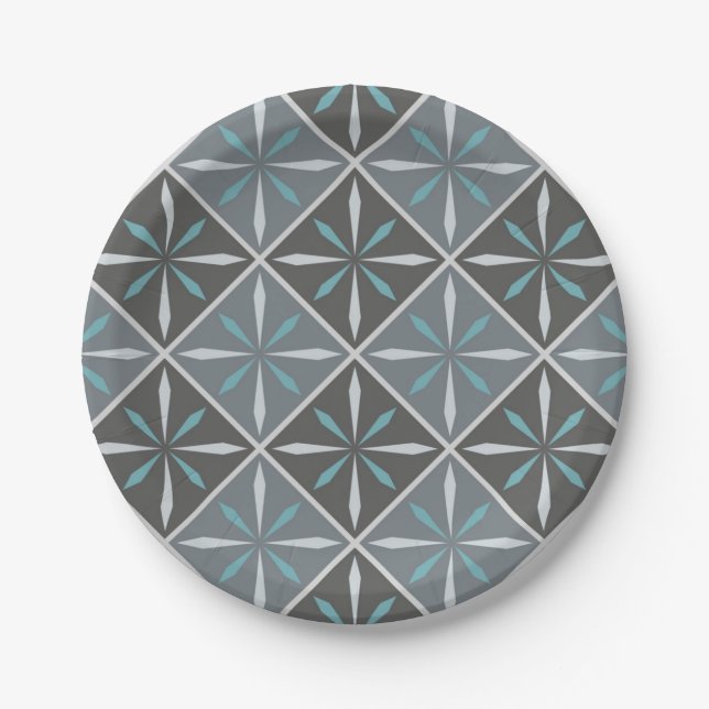 Ceramic tiles pattern paper plates (Front)