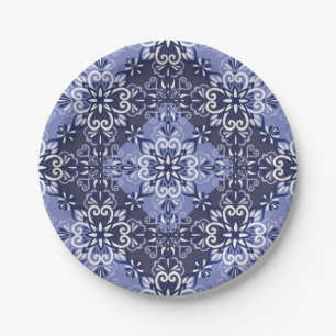 Ceramic tiles pattern paper plates
