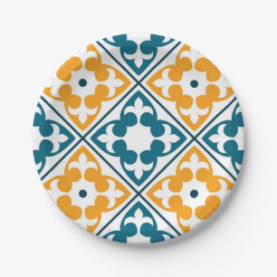 Ceramic tiles pattern paper plates