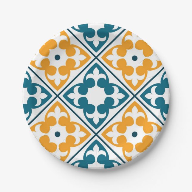 Ceramic tiles pattern paper plates (Front)