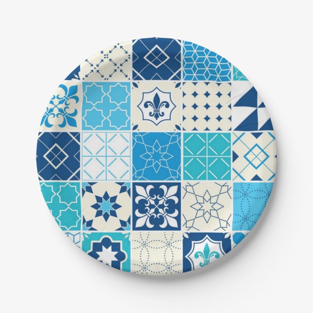 Ceramic tiles pattern paper plates (Front)