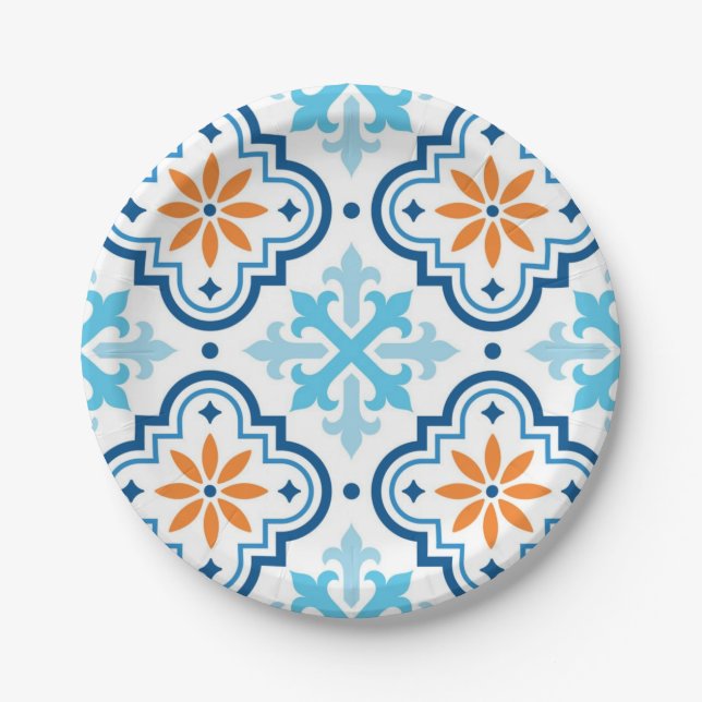 Ceramic tiles pattern paper plates (Front)