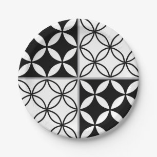 Ceramic tiles pattern paper plates