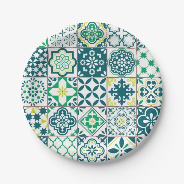 Ceramic tiles pattern paper plates (Front)
