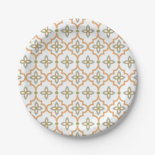 Ceramic tiles pattern paper plates