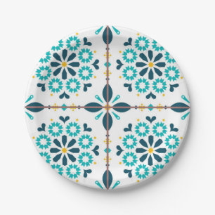 Ceramic tiles pattern paper plates