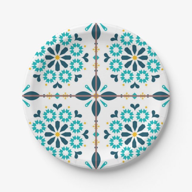 Ceramic tiles pattern paper plates (Front)