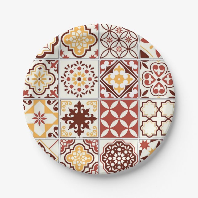 Ceramic tiles pattern paper plates (Front)