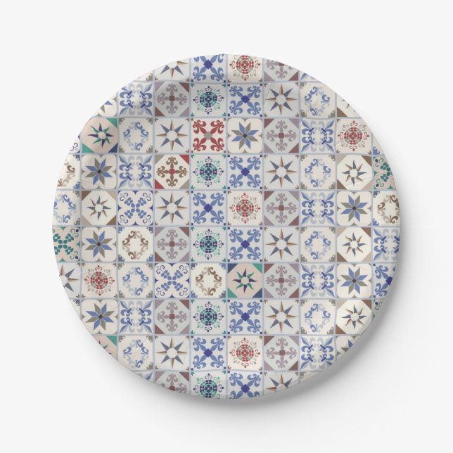 Ceramic tiles pattern paper plates (Front)