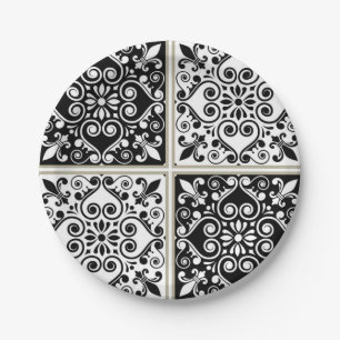 Ceramic tiles pattern paper plates