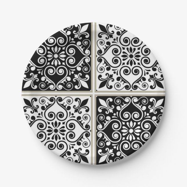 Ceramic tiles pattern paper plates (Front)