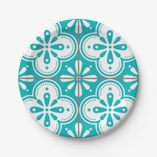 Ceramic tiles pattern paper plates (Front)