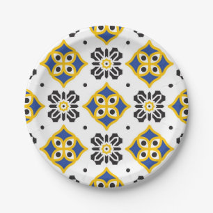 Ceramic tiles pattern paper plates