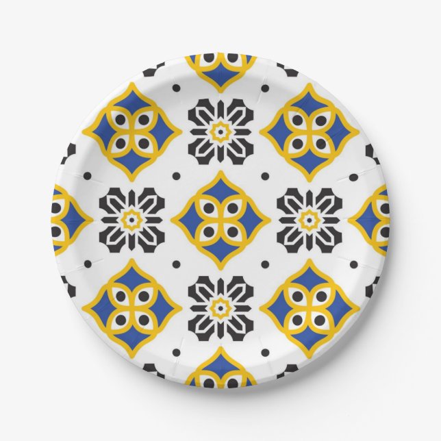 Ceramic tiles pattern paper plates (Front)