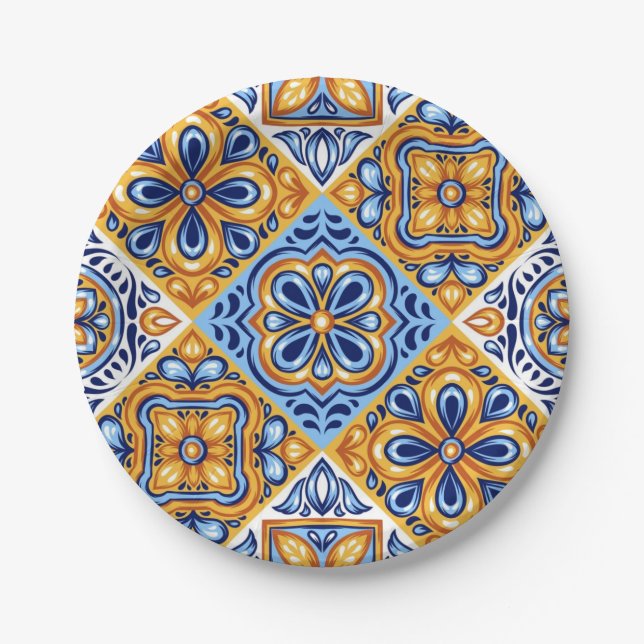 Ceramic tiles pattern paper plates (Front)