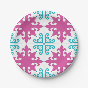 Ceramic tiles pattern paper plates