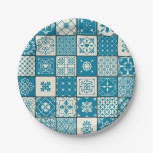 Ceramic tiles pattern paper plates