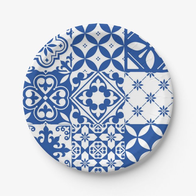 Ceramic tiles pattern paper plates (Front)