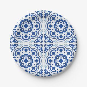 Ceramic tiles pattern paper plates