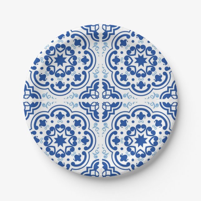 Ceramic tiles pattern paper plates (Front)