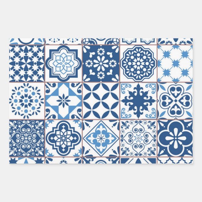 Ceramic tiles pattern wrapping paper sheets (Front)