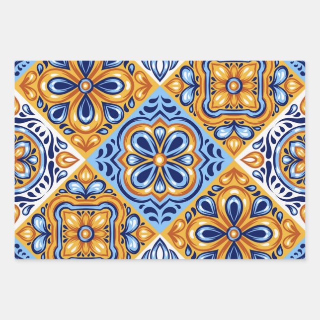 Ceramic tiles pattern wrapping paper sheets (Front)