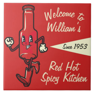 CERAMIC TILES - Red Hot Sauce Personalized