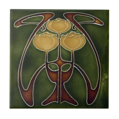 Ceramic Tiles _ Tulips Art Nouveau Reproduction