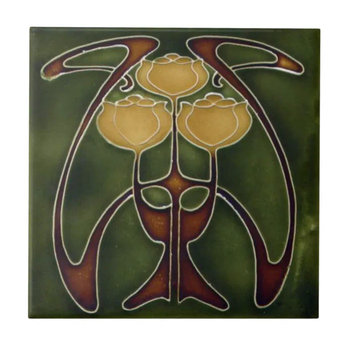 Art Nouveau Reproduction Decorative Ceramic tile 042 