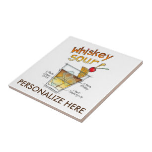 CERAMIC TILES - WHISKEY SOUR RECIPE COCKTAIL ART