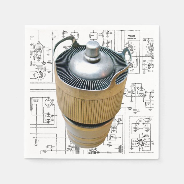 Ceramic Transmitting Tube Schematic Napkins (Front)