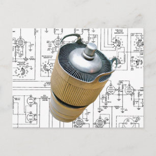 Ceramic Transmitting Tube Schematic Postcard