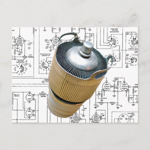 Ceramic Transmitting Tube Schematic Postcard