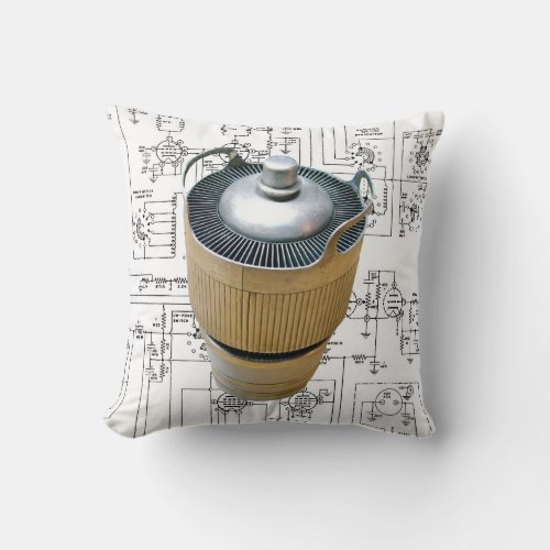 Ceramic Transmitting Tube Schematic Throw Pillow