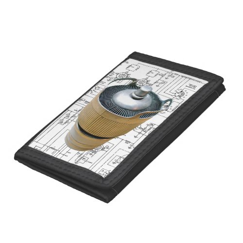 Ceramic Transmitting Tube Schematic Trifold Wallet