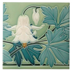 Ceramic Wall tile fireplace art nouveau style