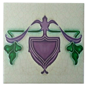 Ceramic Wall tile fireplace art nouveau style