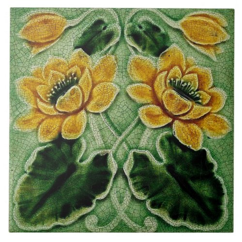 Ceramic Wall tile fireplace art nouveau style