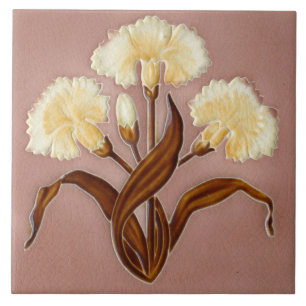 Ceramic Wall tile fireplace art nouveau style