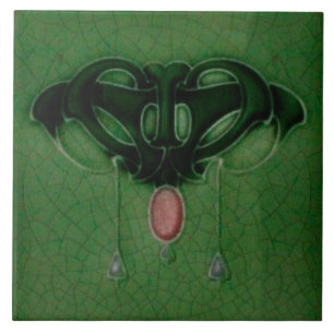 Ceramic Wall tile fireplace art nouveau style