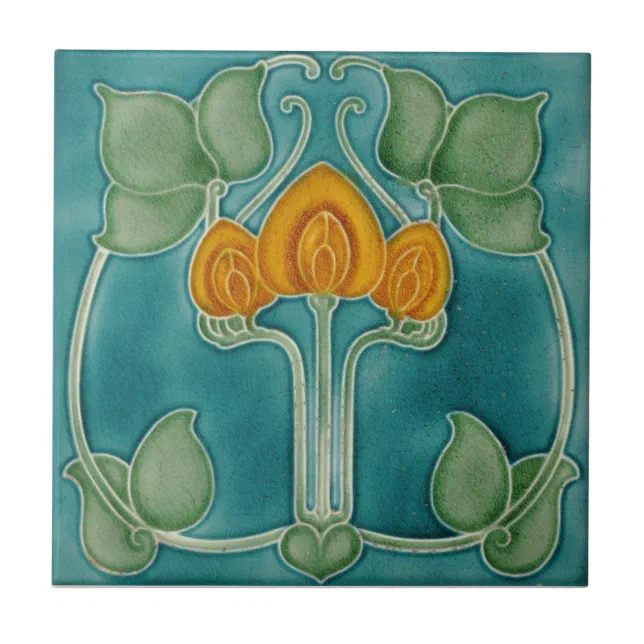 Ceramic Wall Tiles - Traditional Art Nouveau Tile | Zazzle